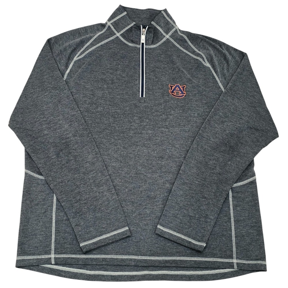 Tommy Bahama Auburn Tigers 1/4 Zip Pullover Men's Large Gray NCAA Golf AU